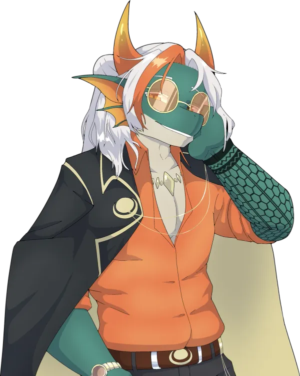 Baku in orange and gold Celestial Gala attire