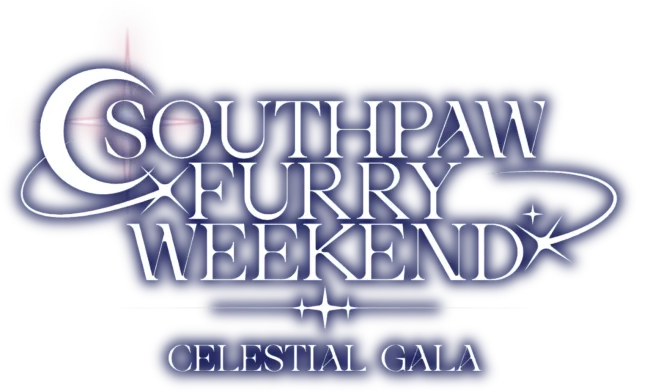 Southpaw Furry Weekend Celestial Gala logo without the surrounding galaxy